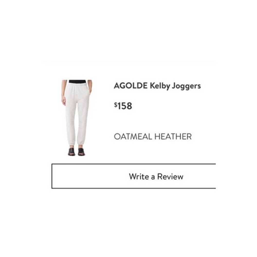 Agolde Kelby Oatmeal Heather Jogger Sweatpants Sz S Casual 97% Cotton Warm - Picture 6 of 6